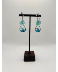 PENDIENTES ARTESANOS DE CRISTAL MARINO