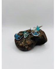 PENDIENTES ARTESANOS DE CRISTAL MARINO