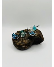 PENDIENTES ARTESANOS DE CRISTAL MARINO