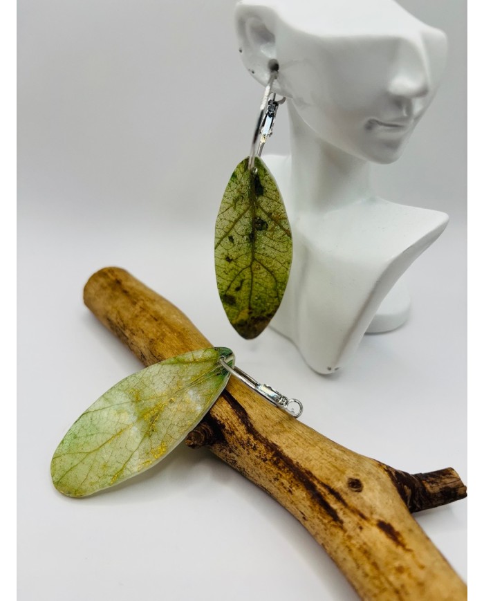 PENDIENTES ARTESANOS DE HOJA NATURAL