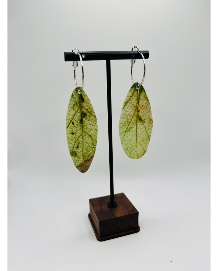 PENDIENTES ARTESANOS DE HOJA NATURAL