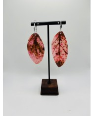 PENDIENTES ARTESANOS DE HOJA NATURAL ESQUELETIZADA