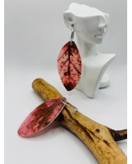PENDIENTES ARTESANOS DE HOJA NATURAL ESQUELETIZADA