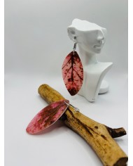 PENDIENTES ARTESANOS DE HOJA NATURAL ESQUELETIZADA
