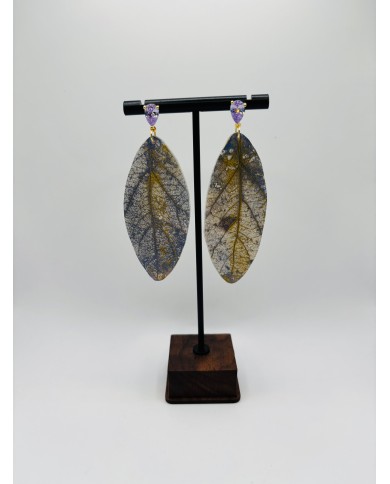 PENDIENTES ARTESANOS DE HOJA NATURAL