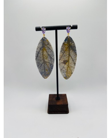 PENDIENTES ARTESANOS DE HOJA NATURAL
