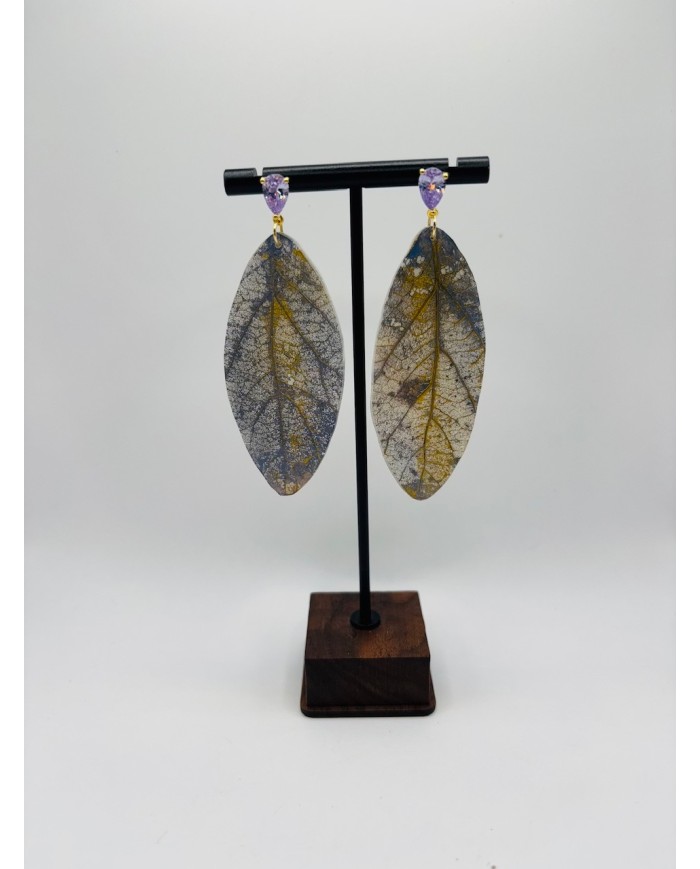 PENDIENTES ARTESANOS DE HOJA NATURAL