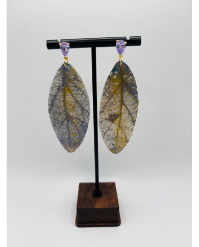 PENDIENTES ARTESANOS DE HOJA NATURAL