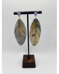 PENDIENTES ARTESANOS DE HOJA NATURAL ESQUELETIZADA