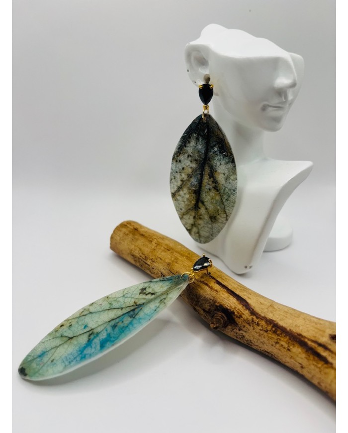 PENDIENTES ARTESANOS DE HOJA NATURAL