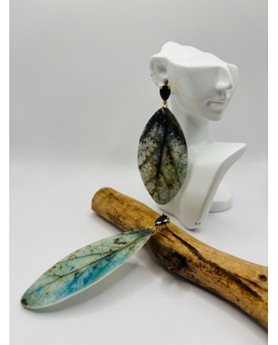 PENDIENTES ARTESANOS DE HOJA NATURAL