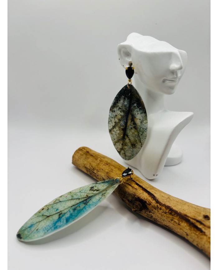 PENDIENTES ARTESANOS DE HOJA NATURAL