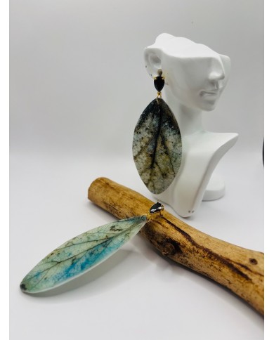 PENDIENTES ARTESANOS DE HOJA NATURAL