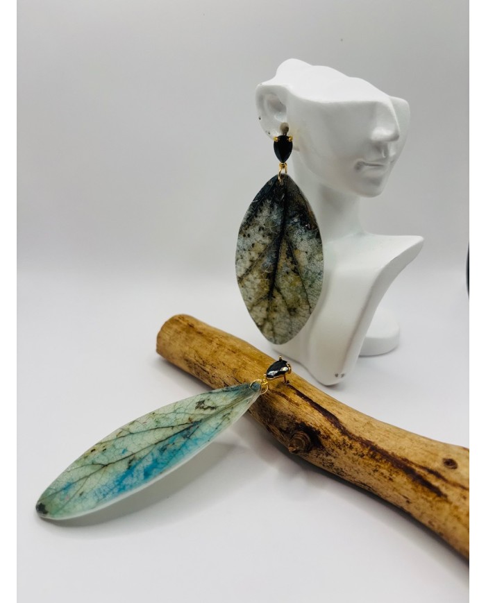 PENDIENTES ARTESANOS DE HOJA NATURAL