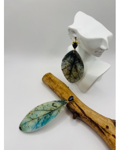 PENDIENTES ARTESANOS DE HOJA NATURAL