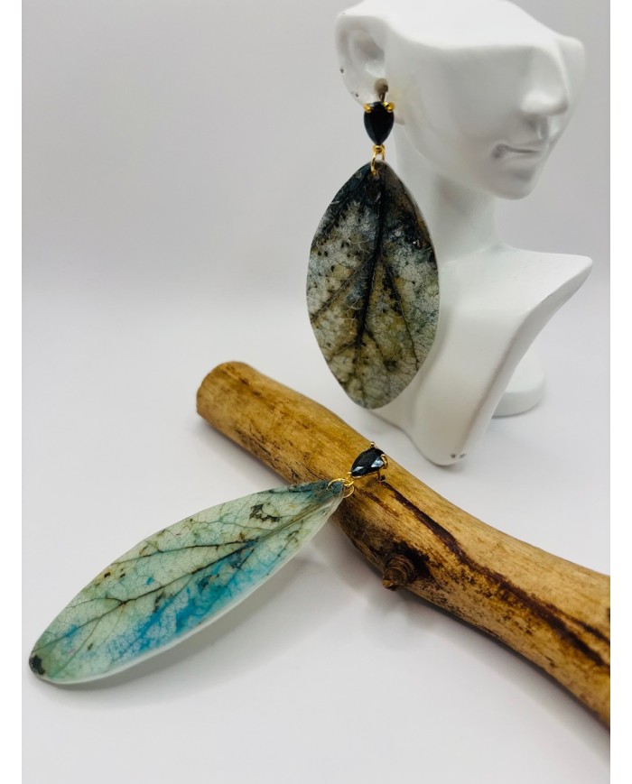 PENDIENTES ARTESANOS DE HOJA NATURAL