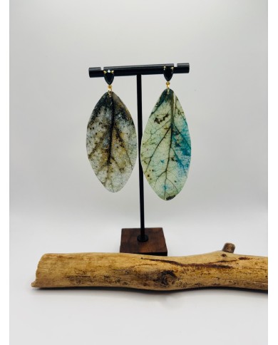 PENDIENTES ARTESANOS DE HOJA NATURAL
