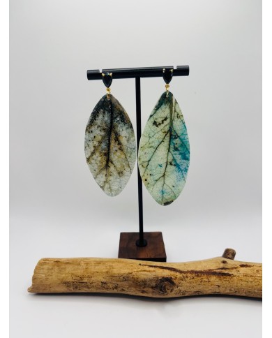 PENDIENTES ARTESANOS DE HOJA NATURAL