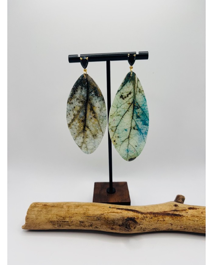 PENDIENTES ARTESANOS DE HOJA NATURAL