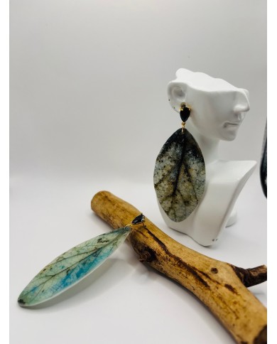 PENDIENTES ARTESANOS DE HOJA NATURAL