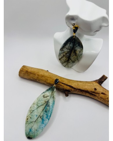 PENDIENTES ARTESANOS DE HOJA NATURAL