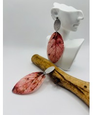 PENDIENTES ARTESANOS DE HOJA NATURAL ESQUELETIZADA