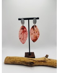PENDIENTES ARTESANOS DE HOJA NATURAL ESQUELETIZADA