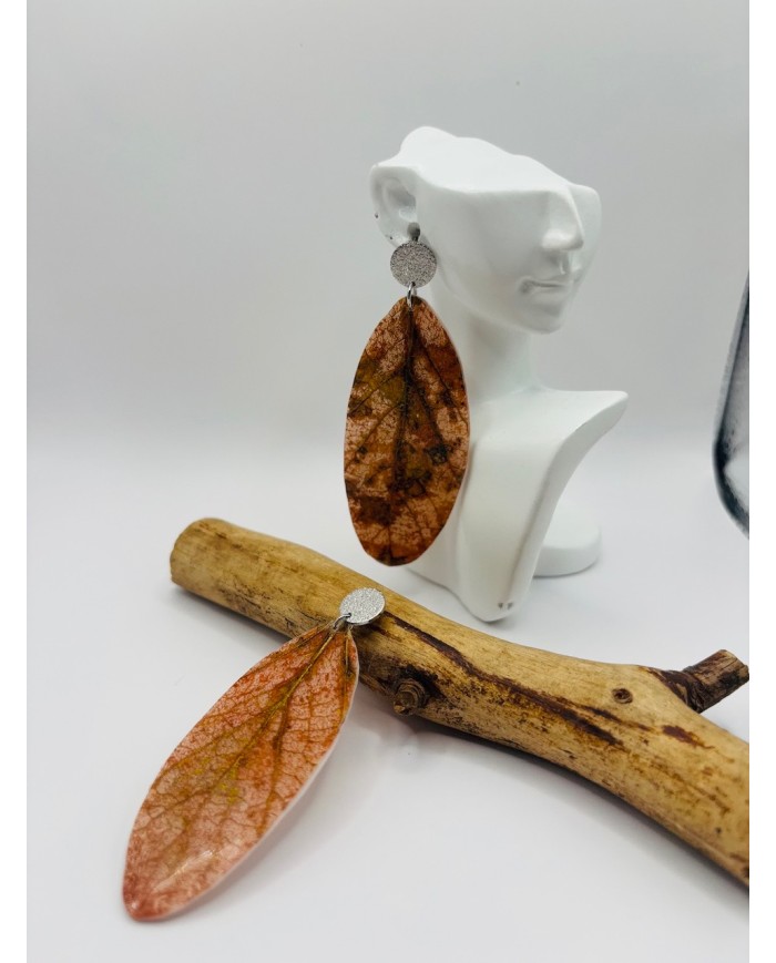 PENDIENTES ARTESANOS DE HOJA NATURAL