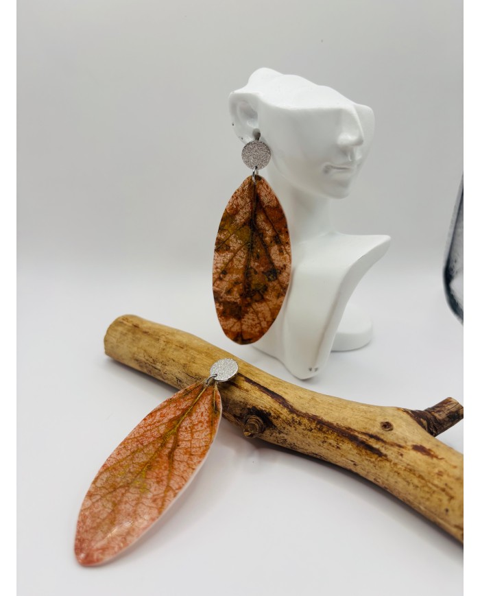 PENDIENTES ARTESANOS DE HOJA NATURAL