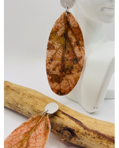 PENDIENTES ARTESANOS DE HOJA NATURAL