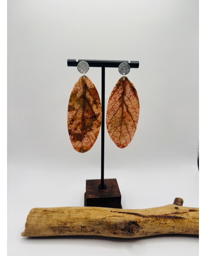 PENDIENTES ARTESANOS DE HOJA NATURAL