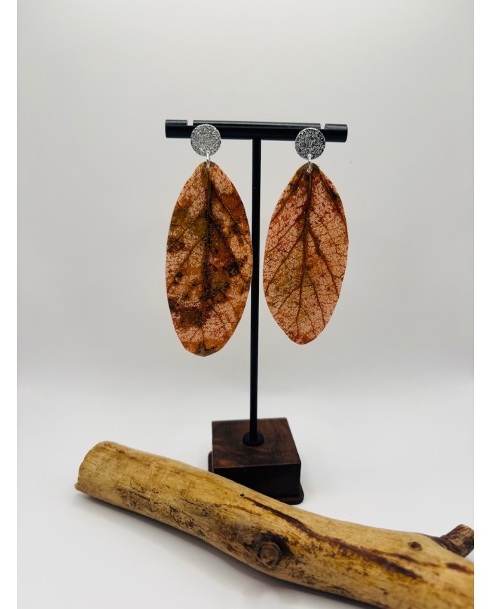PENDIENTES ARTESANOS DE HOJA NATURAL