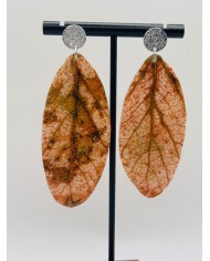 PENDIENTES ARTESANOS DE HOJA NATURAL ESQUELETIZADA