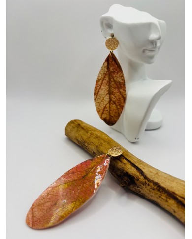 PENDIENTES ARTESANOS DE HOJA NATURAL