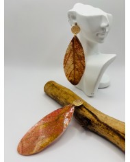 PENDIENTES ARTESANOS DE HOJA NATURAL