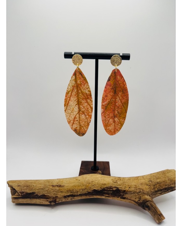 PENDIENTES ARTESANOS DE HOJA NATURAL