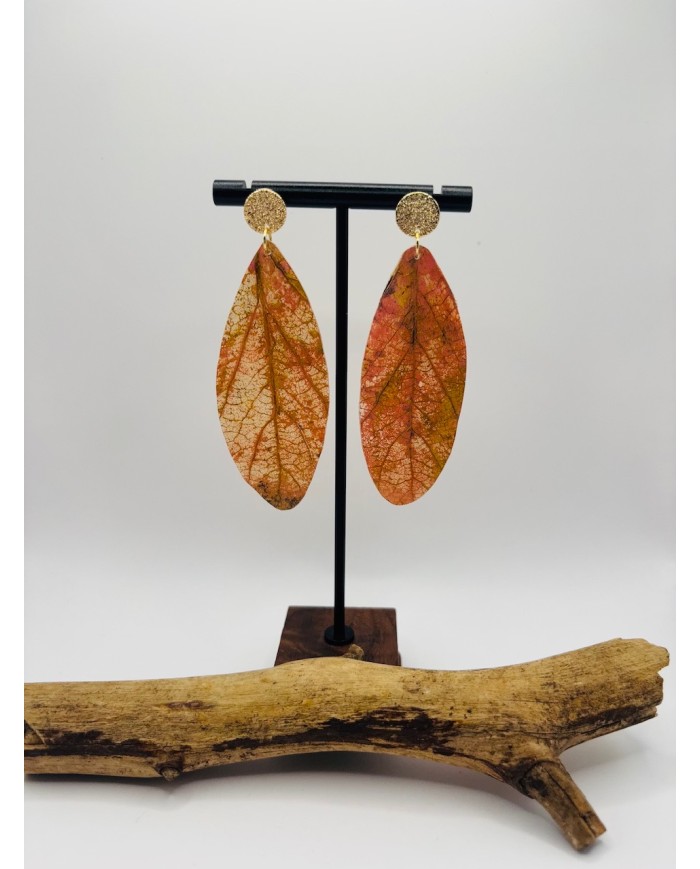 PENDIENTES ARTESANOS DE HOJA NATURAL