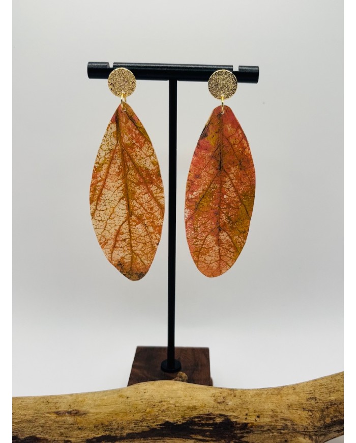PENDIENTES ARTESANOS DE HOJA NATURAL