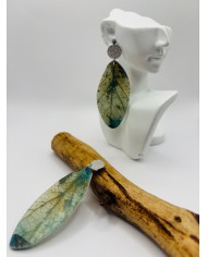 PENDIENTES ARTESANOS DE HOJA NATURAL ESQUELETIZADA