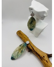 PENDIENTES ARTESANOS DE HOJA NATURAL ESQUELETIZADA