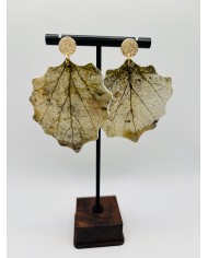 PENDIENTES ARTESANOS DE HOJA NATURAL ESQUELETIZADA