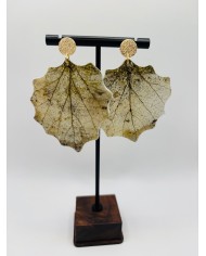 PENDIENTES ARTESANOS DE HOJA NATURAL ESQUELETIZADA