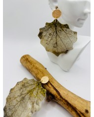 PENDIENTES ARTESANOS DE HOJA NATURAL ESQUELETIZADA
