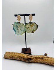 PENDIENTES ARTESANOS DE HOJA NATURAL ESQUELETIZADA