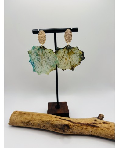 PENDIENTES ARTESANOS DE HOJA NATURAL
