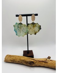 PENDIENTES ARTESANOS DE HOJA NATURAL