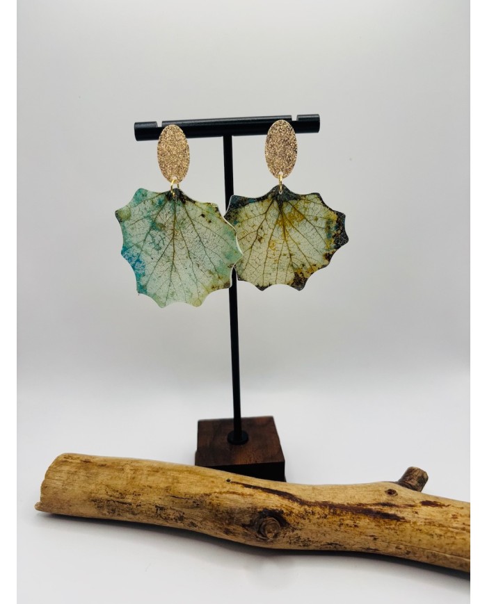 PENDIENTES ARTESANOS DE HOJA NATURAL