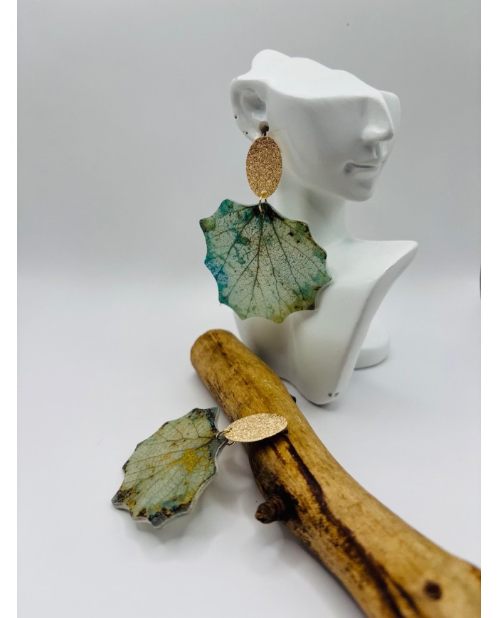 PENDIENTES ARTESANOS DE HOJA NATURAL