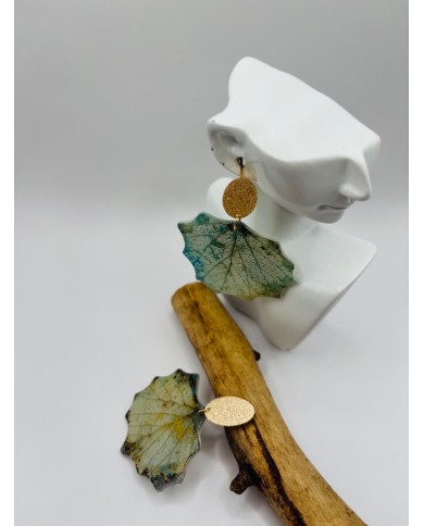 PENDIENTES ARTESANOS DE HOJA NATURAL