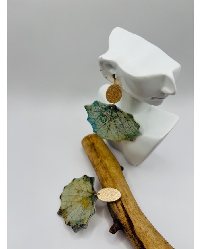 PENDIENTES ARTESANOS DE HOJA NATURAL